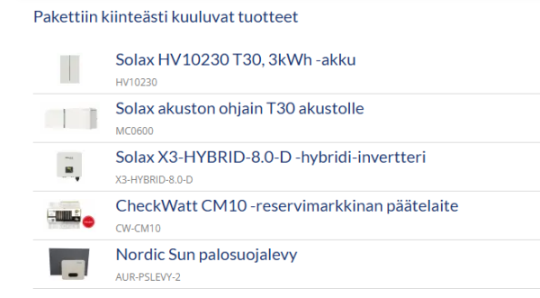 paketti reservimarkkinoille 8 kw / 6 kwh