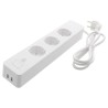 SMART HOME grenuttag, WiFi, 3xCEE 7/3, 2xUSB-A, 1,5m, vit
